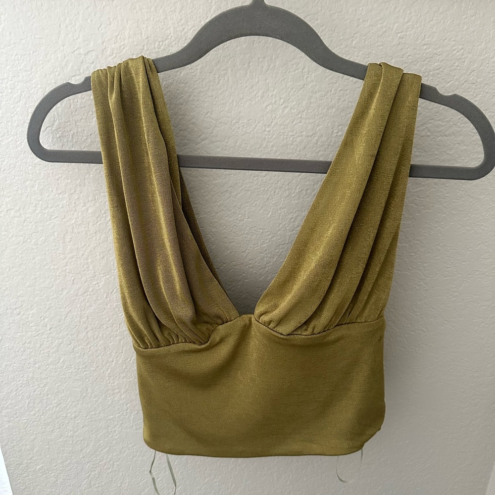 Olive Green Sleeveless Women's Top